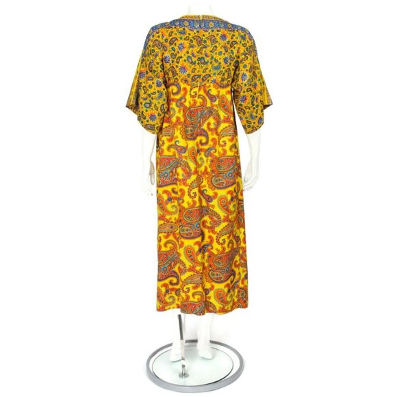 Vintage ANN FOGARTY 70s Mod Hostess Kimono Sleeve Paisley Party Dress S/XS /579 - Picture 6 of 6